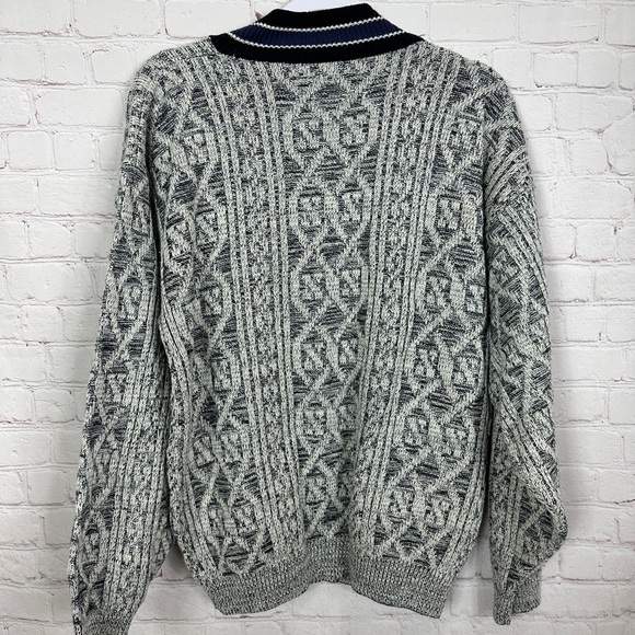 Vintage Ash Creek Trading Sweater Mens XL V-neck Multicolor Grandpa Knit Style - Picture 5 of 5